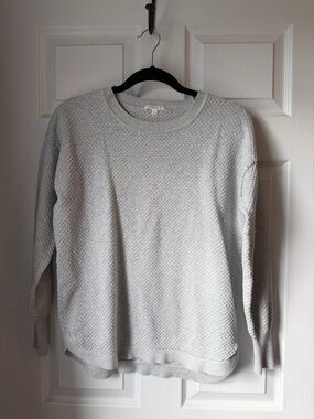 Matty M Light Gray Textured Crew Sweater